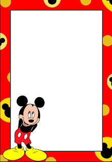 Mickey: Free Printable Frames, Invitations or Cards. Mickey Free Printable Invitations, Labels or Cards.