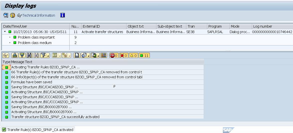 Activate Transfer Structure using Program SAP BW Lessons