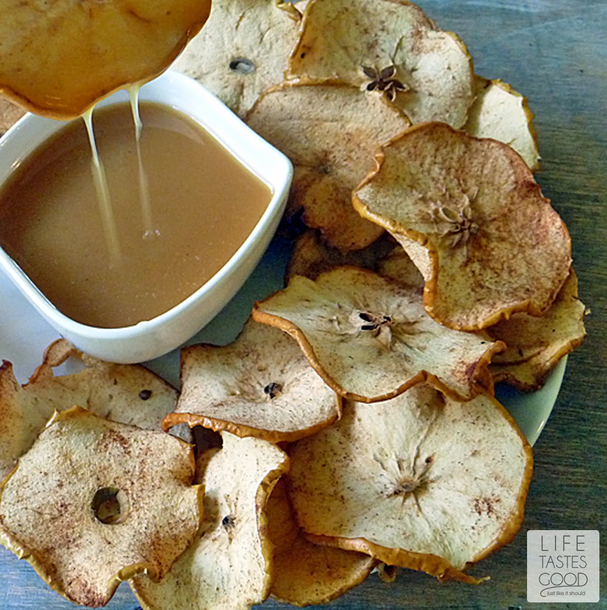 Apple Chips with Salted Caramel
