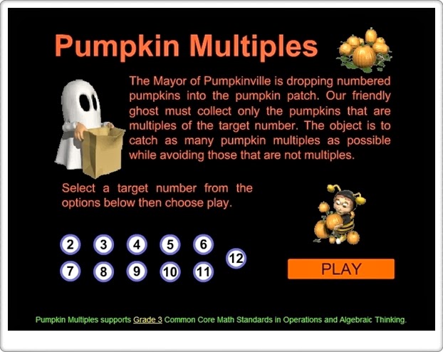Juegos de Halloween: "Pumpkin Multiples" (Juego de Múltiplos)