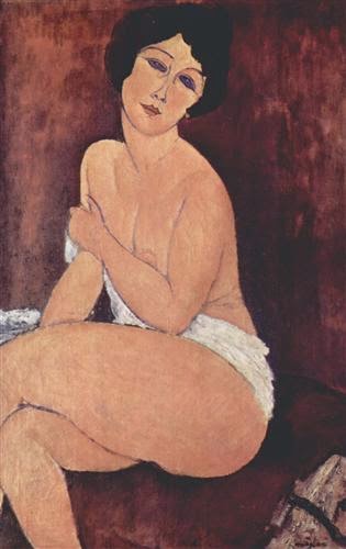 Amedeo Modigliani Reclining Nude on White Pillow