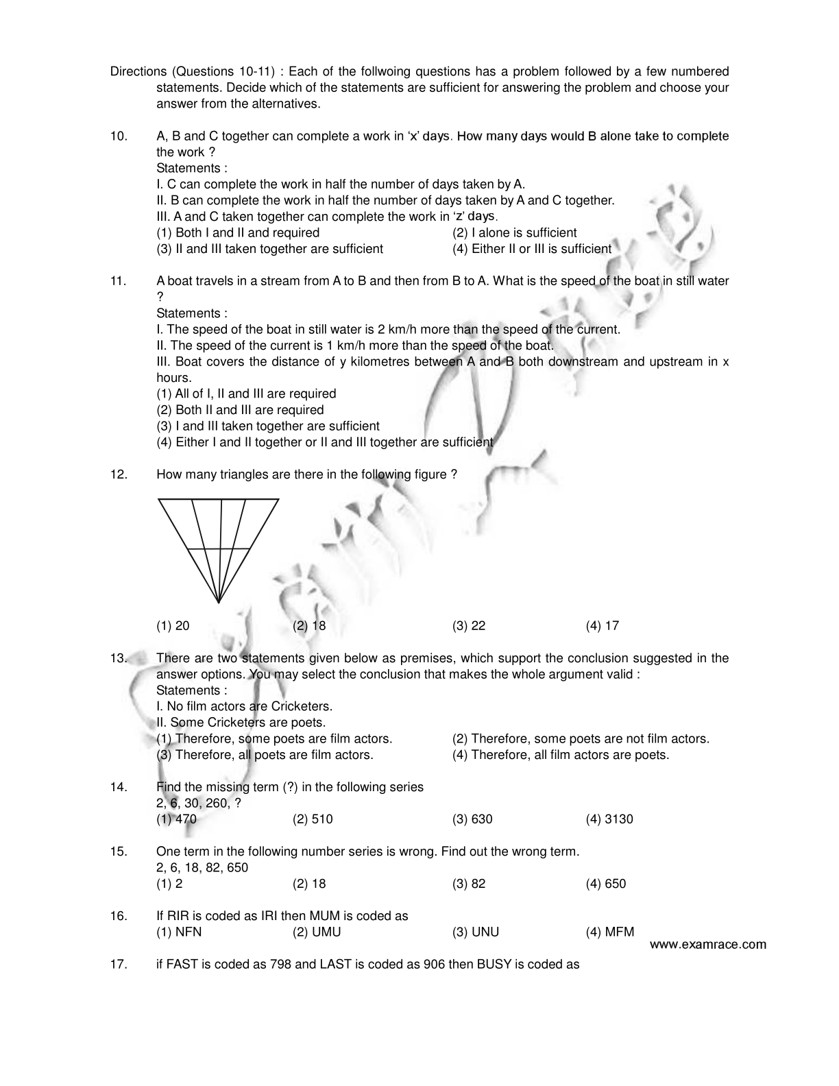 Mat Sample Papers For Ntse