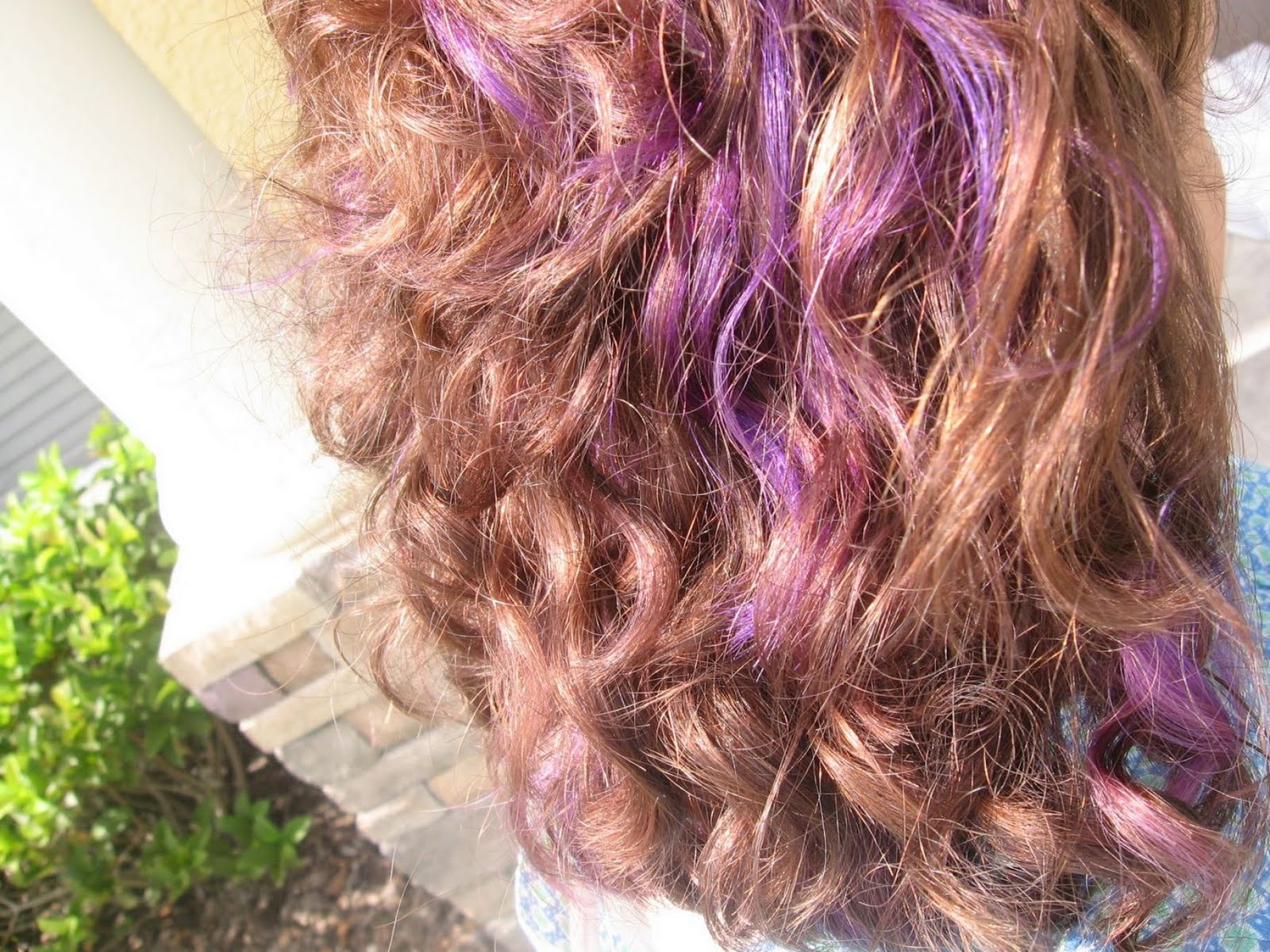 purple hair blonde highlights