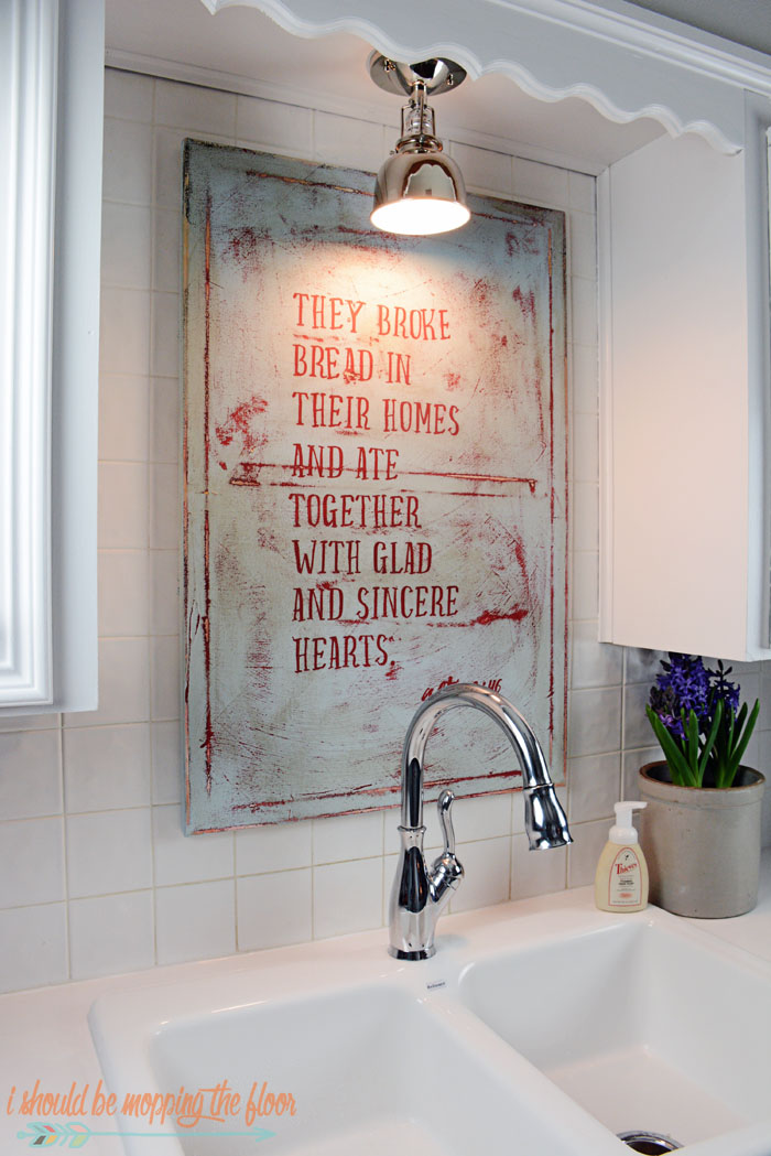Farmhouse Sink and DIY Kitchen Art i should be mopping the floor