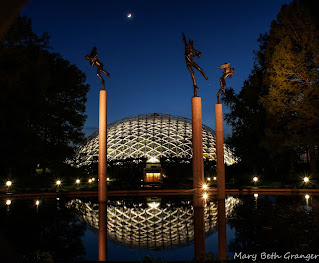 Missouri Botanical Garden in St. Louis after sunset photo by mbgphoto