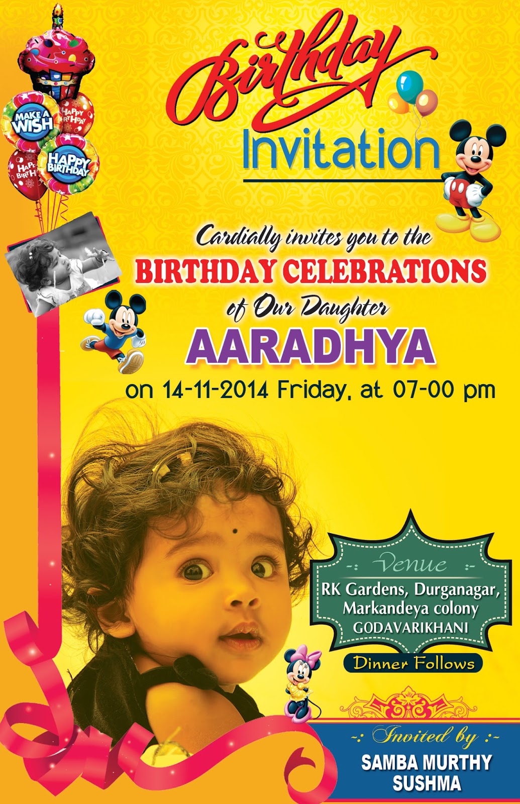 Birthday Invitation Card Template