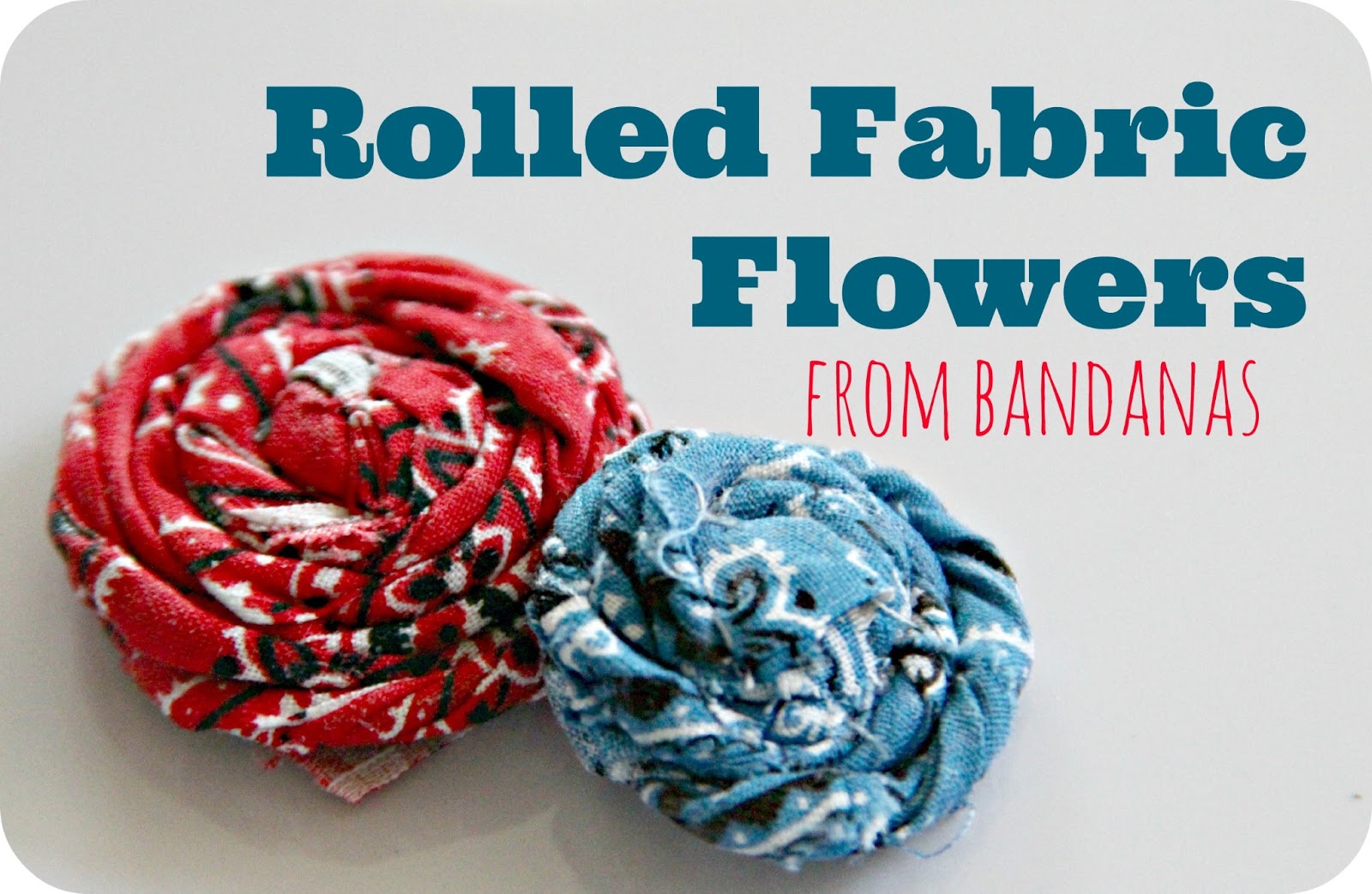 Blue Skies Ahead Rolled Fabric Flowers from Bandanas