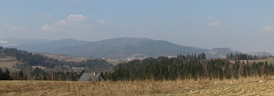 Panorama na Pasmo Policy - widok z podejścia do Jordanowa Panorama na Pasmo Policy - widok z podejścia do Jordanowa