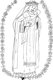 Santa Rosa de Lima y el Niño Jesús Santa Rosa de Lima y el Niño Jesús colorear