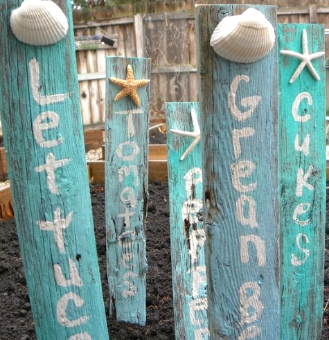 beach diy garden stakes