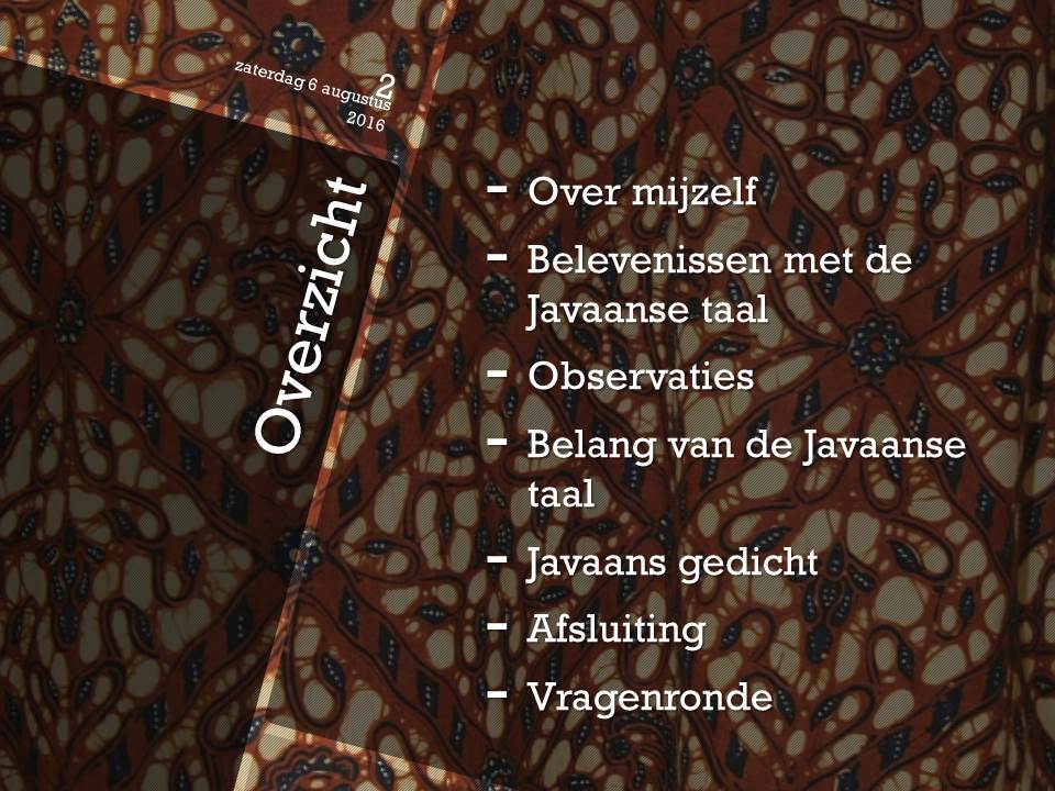 Ervaringen met de Javaanse taal