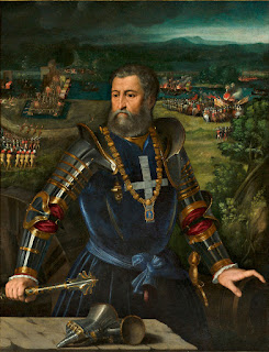 Alfonso I d'Este, who led a contingent of  Italian soldiers in the battle