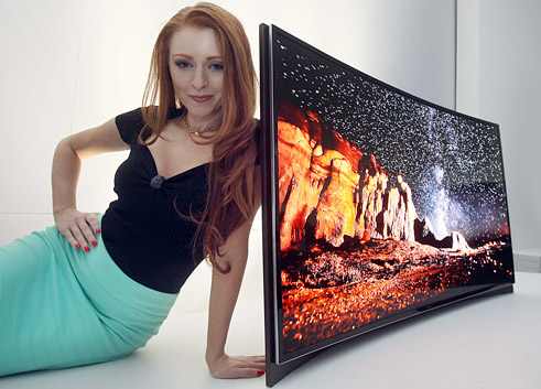 World's first curved OLED TV from Samsung - CES 2013 Samsung Curved OLED TV