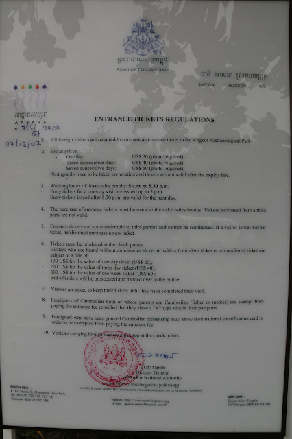 It's mandatory to purchase one day entrance ticket with your photo attached on the ticket to all temples in Angkor Province in Siem Reap, Cambodia It's mandatory to purchase one day entrance ticket with your photo attached on the ticket to all temples in Angkor Province in Siem Reap, Cambodia