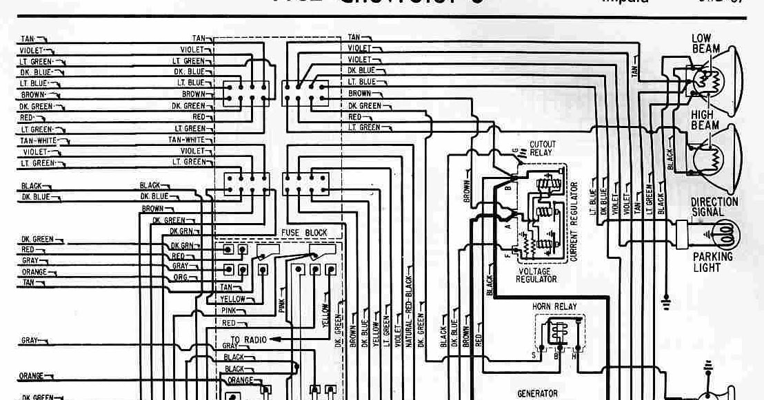 1962 Chevrolet 6 Biscayne, Belair and Impala Wiring ... home wiring diagram 4 wire light 