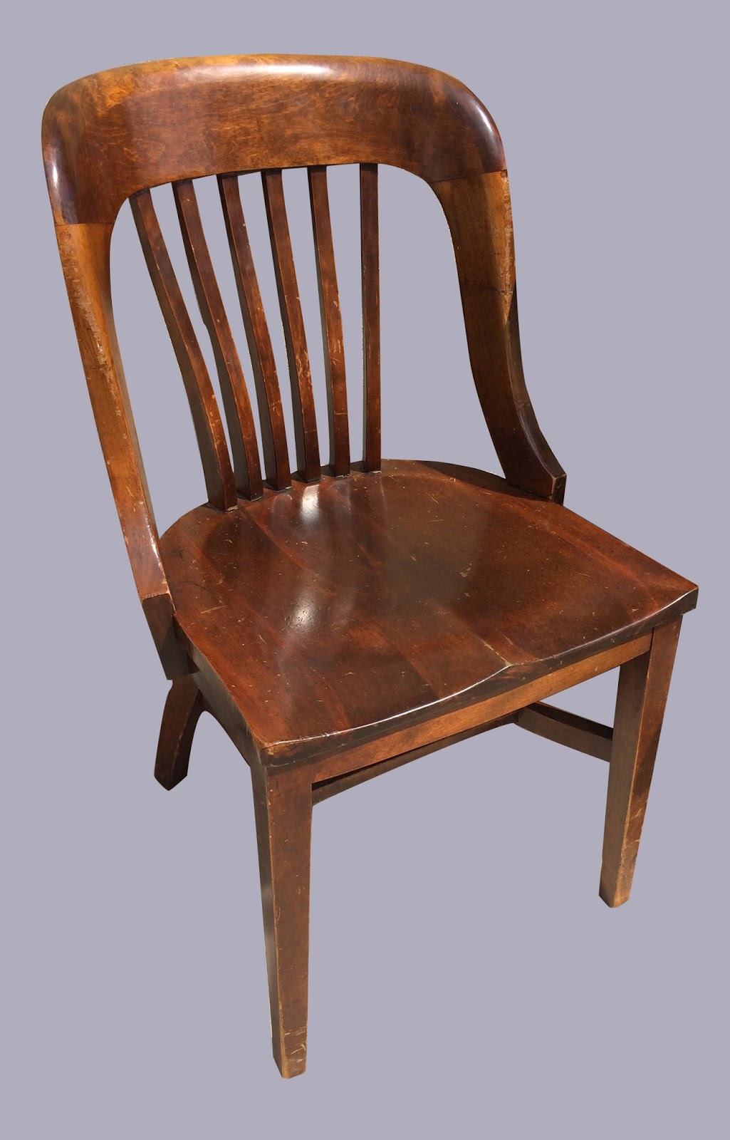 Uhuru Furniture & Collectibles Vintage Walnut Courthouse Chair 65