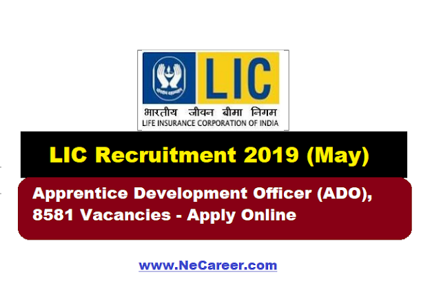 LIC Recruitment 2019 (May) | Apprentice Development Officer (ADO), 8581 Vacancies - Apply Online