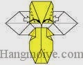 Bước 12: Gấp hai cạnh giấy vào trong như hình vẽ. Bước 12: Gấp hai cạnh giấy vào trong như hình vẽ.