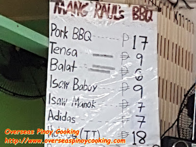 Mang Raul’s BBQ Menu Mang Raul’s BBQ Menu