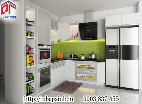 mẫu thiết kế bếp hiện đại và tinh tế tủ bếp chữ L