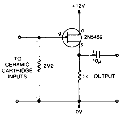 Simple Preamplifier and High to Low impedance Converter Circuit Diagram