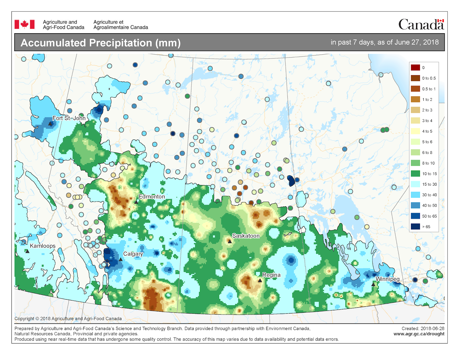precipitation across the canadian prairies the past seven days june 27 2018 image has not been reproduced in affiliation with or with the endorsement of precipitation across the canadian prairies the past seven days june 27 2018 image has not been reproduced in affiliation with or with the endorsement of