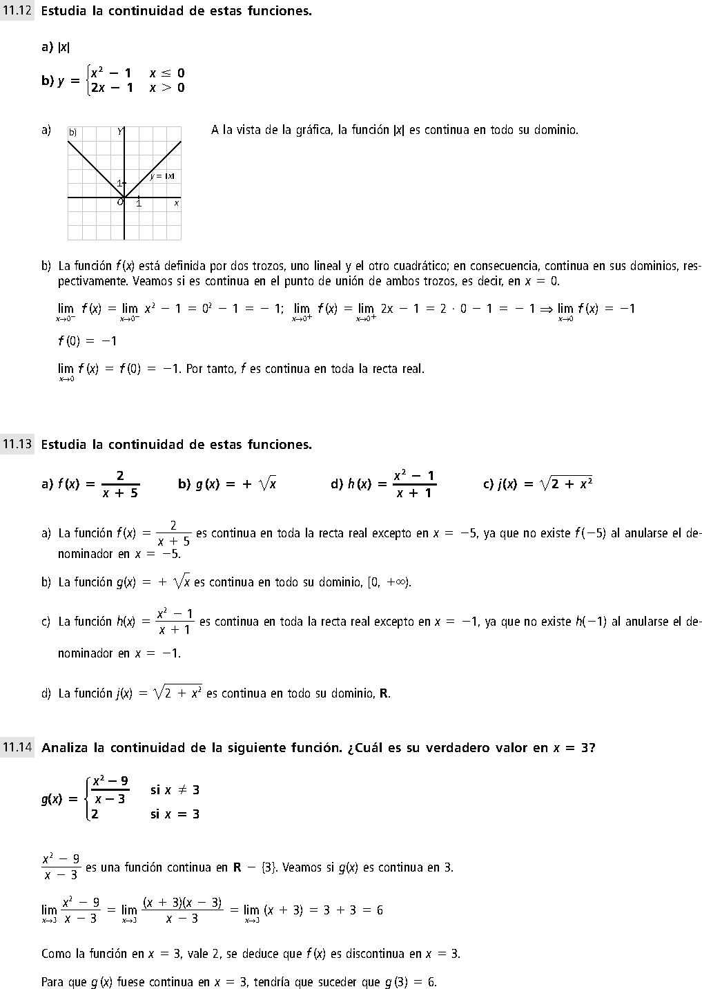 Continuidad Funciones Valor Absoluto Ejercicios Resueltos