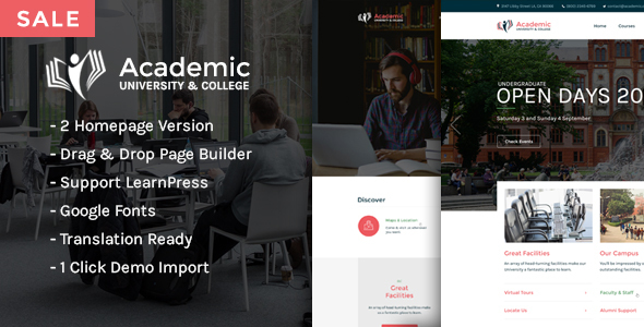Academic - Education WordPress Theme Nulled