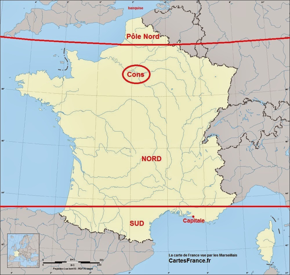 Carte De France Vu Par Les Parisiens lovers of mint: Carte de France vue par les Français