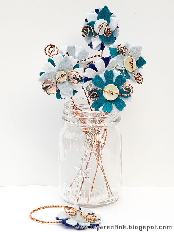 Layers of ink - DIY Wire and Felt Flowers Tutorial by Anna-Karin with the Sizzix Eileen Hull Twist and Style Tool.