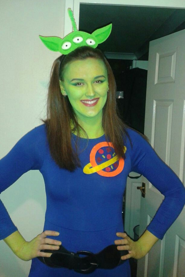 Hazel Stewart Art Toy Story Alien Costume and MakeUp