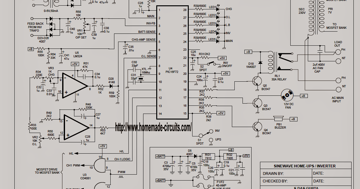 sinewave ups circuit using pic16f72 part 1 electronic sinewave ups circuit using pic16f72 part 1 electronic