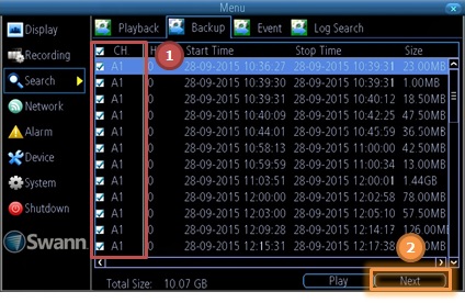 Swann export recordings usb