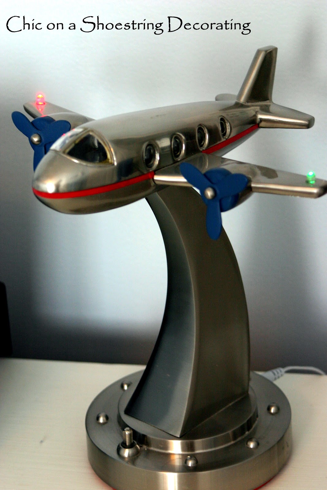 pottery barn airplane lamp