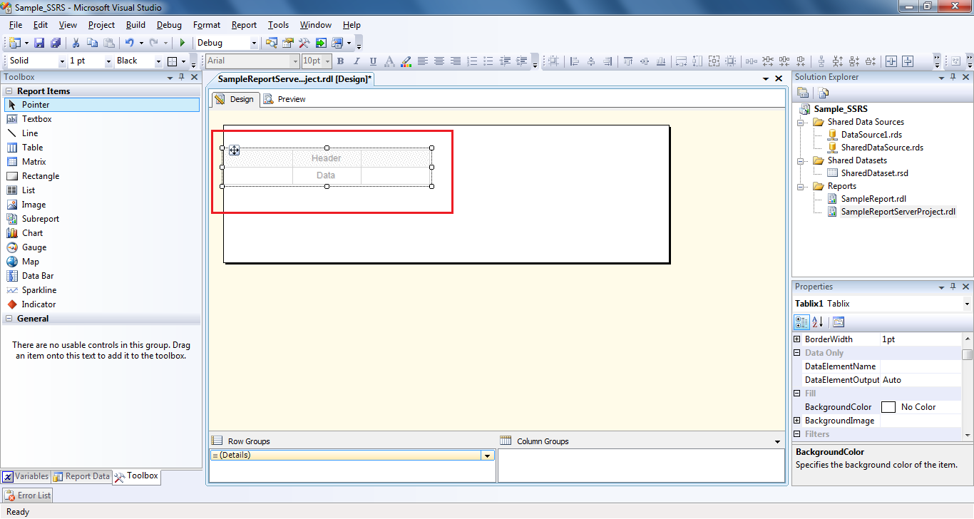 SSRS: Report Server Project