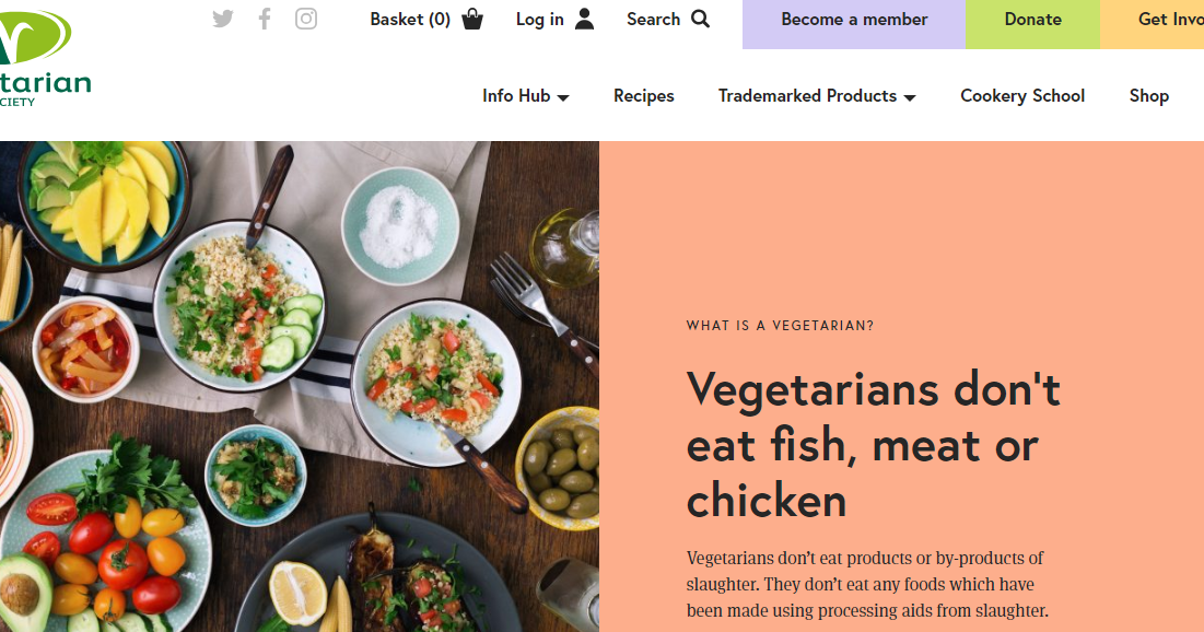 Quick note What does the word "vegetarian" mean?
