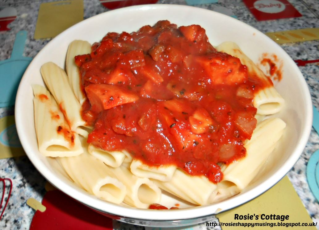 Rosie's Cottage Super Easy, Super Yummy, Vegetarian Rigatoni Bolognese