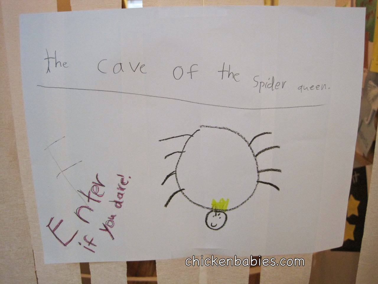 such a fun idea for a Halloween game! Can you get through the spider's web without touching the sticky web?