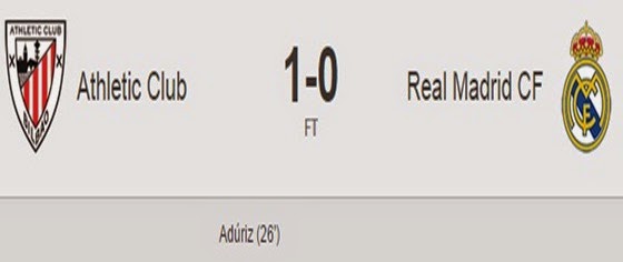 Hasil Athletic Bilbao Vs Real Madrid Skor 1-0