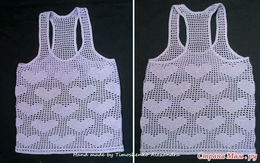 REGATA EM CROCHÊ COM GRÁFICO