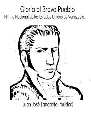 l Himno Nacional de Venezuela con letra de Salias y música de Landaeta,