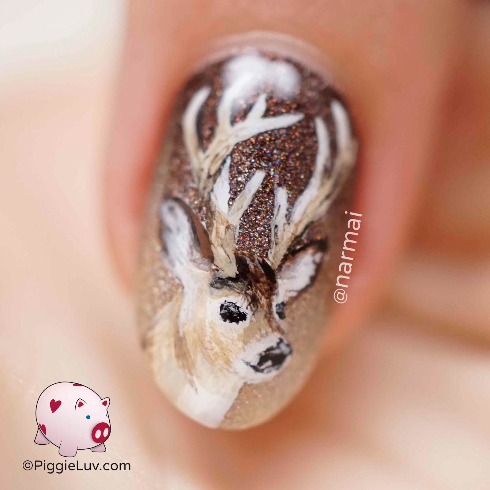 Deer Holiday Nail Art Design ft. BeautyBigBang!