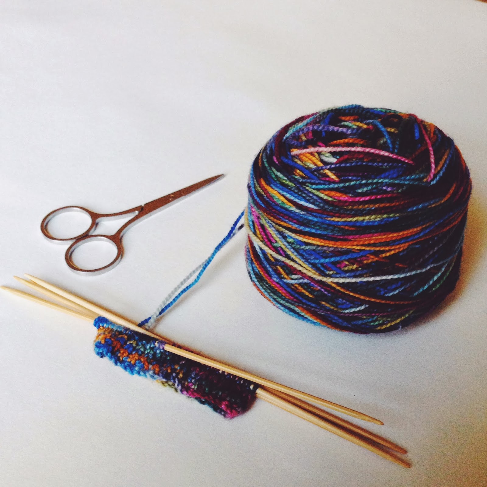 Nimble Fingers and Steady Eyebrows sock knitting