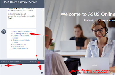 cara mengetahui status perbaikan asus 4