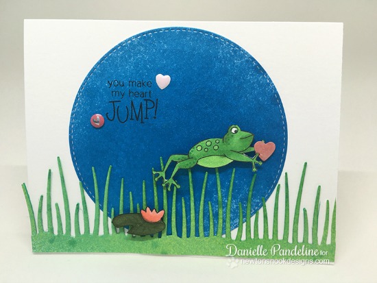 Frog Card by Danielle Pandeline | Hoppy Days Valentine Stamp Set by Newton's Nook Designs #newtonsnook