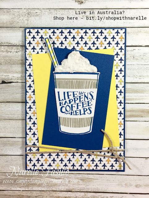 Know a coffee fanatic? Then you need this stamp set to make them an awesome card just like this one. See the Coffee Cafe stamp set here - http://bit.ly/2gPFqVA