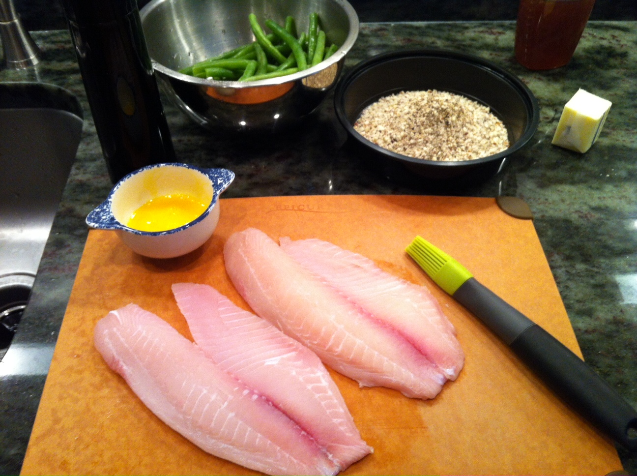 Bumbling Bees Almond Flounder (ahem, Tilapia) Meuniere