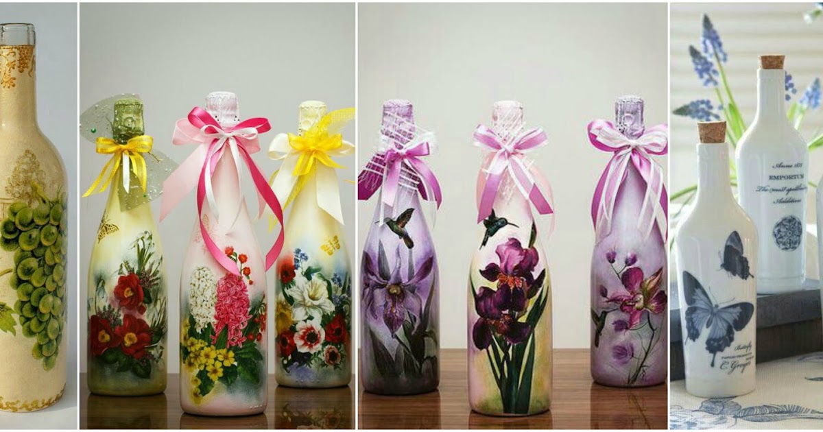 Cómo decorar botellas de vidrio con servilletas - 5 pasos