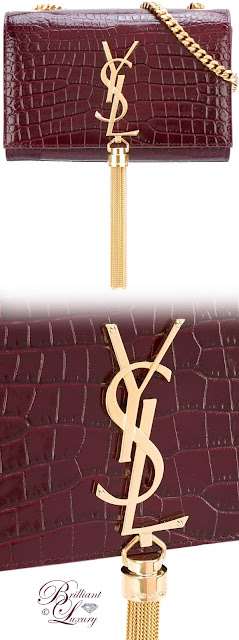 ♦Saint Laurent small Monogram Kate shoulder bag #pantone #shoes #red #brilliantluxury