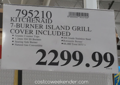 Deal for the KitchenAid Seven Burner Outdoor Island Gas Grill (model 860-0003) at Costco